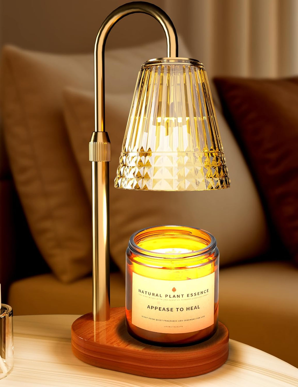 Candle Warmer Lamp with Timer Dimmer: Height Adjustable Wax Melt Warmer for Scented Jar Candles with 2 Bulbs, Christmas Birthday Gifts for Women Mom, House Warming Gifts New Home Room Office Decor